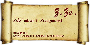 Zámbori Zsigmond névjegykártya