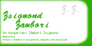 zsigmond zambori business card